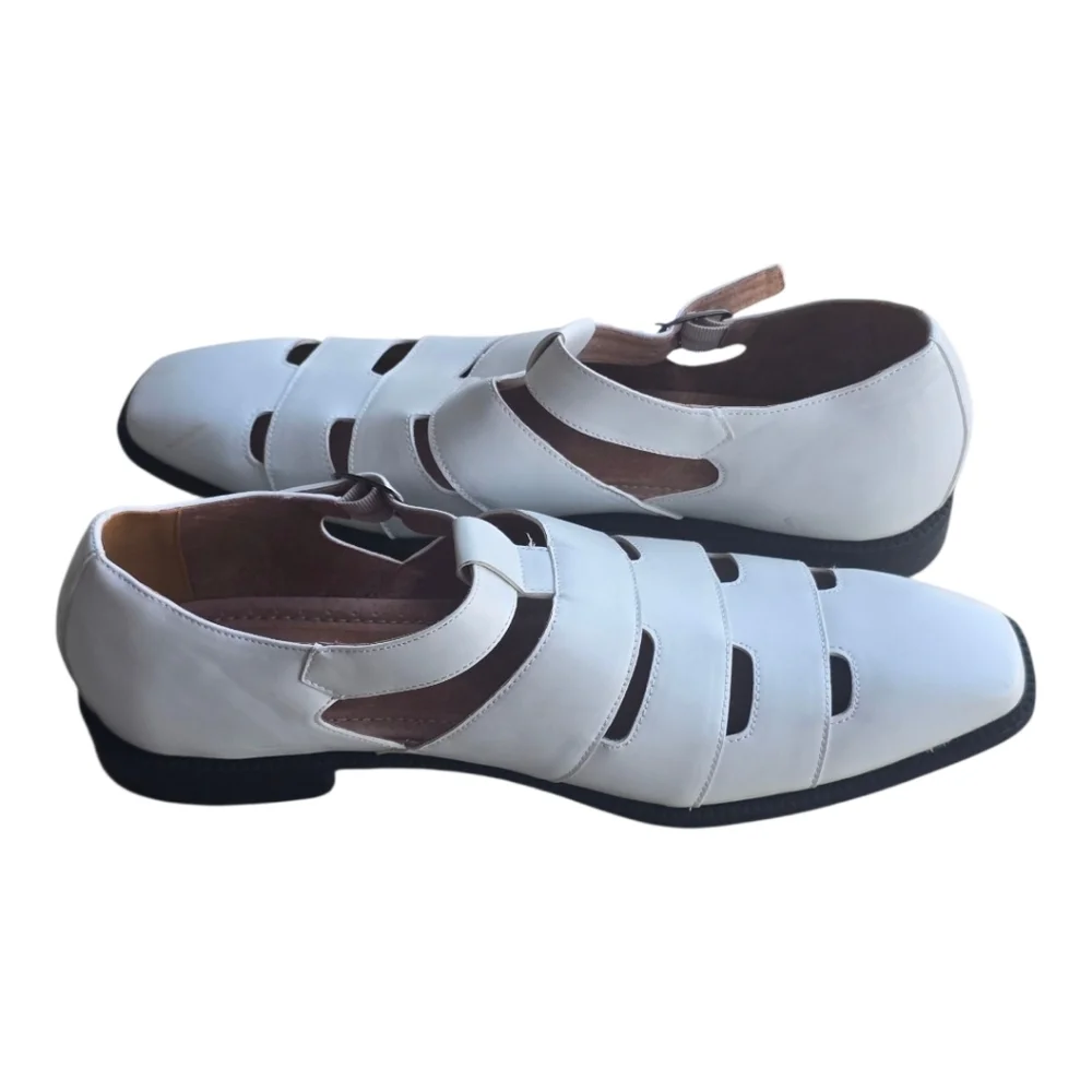 Stacy Adams Leather Sandals Sz 13M Calderon White City Men's New - Picture 2 of 15